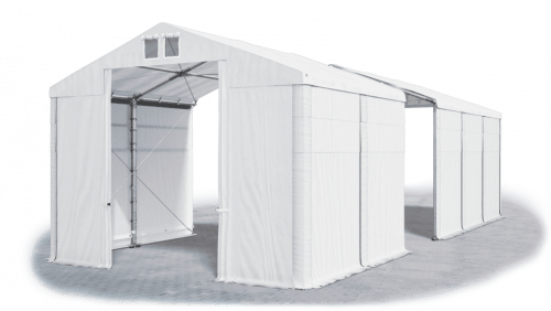 Skladový stan 8x28x3,5m střecha PVC 560g/m2 boky PVC 500g/m2 konstrukce ZIMA PLUS
