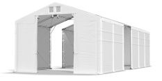 Skladový stan 8x15x4m střecha PVC 620g/m2 boky PVC 620g/m2 konstrukce POLÁRNÍ