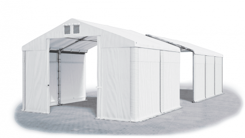 Skladový stan 8x18x2,5m střecha PVC 560g/m2 boky PVC 500g/m2 konstrukce ZIMA