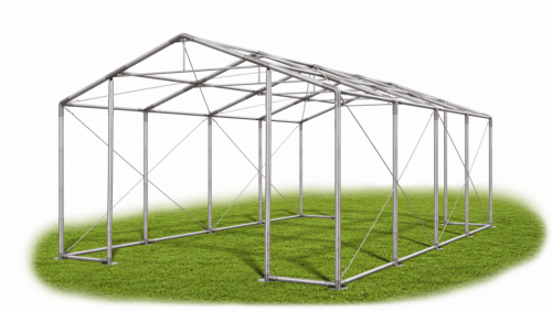 Skladový stan 8x8x2,5m střecha PVC 560g/m2 boky PVC 500g/m2 konstrukce ZIMA PLUS