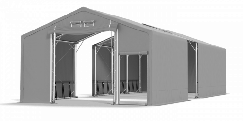 Skladový stan celoroční 8x50x2,5m nehořlavá plachta PVC 600g/m2 konstrukce POLÁRNÍ
