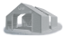 Skladová hala 10x24x3m střecha boky PVC 720 g/m2 konstrukce ARKTICKÁ