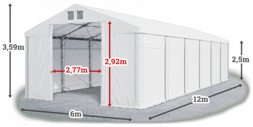 Skladový stan 6x12x2,5m střecha PVC 560g/m2 boky PVC 500g/m2 konstrukce POLÁRNÍ Skladový stan 6x12x2,5m střecha PVC 560g/m2 boky PVC 500g/m2 konstrukce POLÁRNÍ