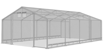 Skladový stan celoroční 6x80x2,5m nehořlavá plachta PVC 600g/m2 konstrukce ZIMA PLUS