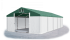 Garážový stan 4x8x2m střecha PVC 560g/m2 boky PVC 500g/m2 konstrukce ZIMA - Barva střešní plachty: Zelená, Barva boční plachty: Bílá, Barva svislých pruhů: Bílá
