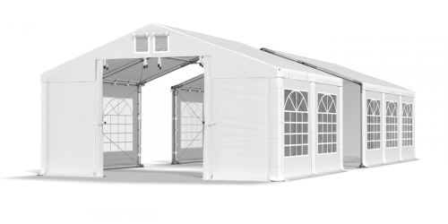 Párty stan 8x18x2m střecha PVC 620g/m2 boky PVC 620g/m2 konstrukce ZIMA PLUS Párty stan 8x18x2m střecha PVC 620g/m2 boky PVC 620g/m2 konstrukce ZIMA PLUS