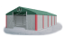 Garážový stan 4x8x2m střecha PVC 560g/m2 boky PVC 500g/m2 konstrukce ZIMA - Barva střešní plachty: Zelená, Barva boční plachty: Šedá, Barva svislých pruhů: Červená