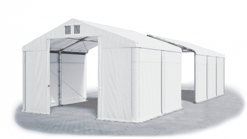 Skladový stan 8x40x3m střecha PVC 560g/m2 boky PVC 500g/m2 konstrukce ZIMA PLUS