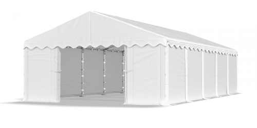Skladový stan 5x10x2m střecha PE 240g/m2 boky PE 240g/m2 konstrukce LÉTO