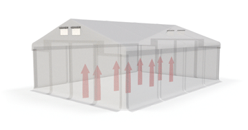 Garážový stan 5x8x2,5m střecha PVC 560g/m2 boky PVC 500g/m2 konstrukce ZIMA - Barva střešní plachty: Zelená, Barva boční plachty: Zelená, Barva svislých pruhů: Zelená Garážový stan 5x8x2,5m střecha PVC 560g/m2 boky PVC 500g/m2 konstrukce ZIMA - Barva střešní plachty: Zelená, Barva boční plachty: Zelená, Barva svislých pruhů: Zelená
