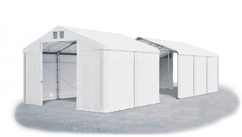Skladový stan 4x14x3m strecha PVC 560g/m2 boky PVC 500g/m2 konštrukcie ZIMA PLUS