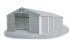 Garážový stan 5x6x2m střecha PVC 560g/m2 boky PVC 500g/m2 konstrukce ZIMA - Barva střešní plachty: Šedá, Barva boční plachty: Šedá, Barva svislých pruhů: Bílá