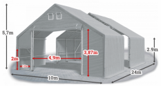 Skladová hala 10x24x3m strecha boky PVC 720 g/m2 konštrukcia ARKTICKÁ