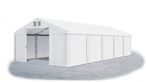 Skladový stan 4x10x2m střecha PVC 560g/m2 boky PVC 500g/m2 konstrukce LÉTO
