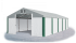 Garážový stan 6x10x2,5m střecha PVC 560g/m2 boky PVC 500g/m2 konstrukce ZIMA - Barva střešní plachty: Šedá, Barva boční plachty: Bílá, Barva svislých pruhů: Zelená