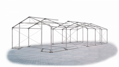 Skladový stan 4x28x2m střecha PVC 560g/m2 boky PVC 500g/m2 konstrukce ZIMA PLUS