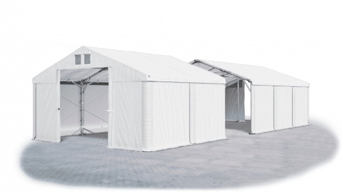 Skladový stan 4x14x2m strecha PVC 560g/m2 boky PVC 500g/m2 konštrukcia POLÁRNA PLUS