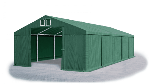 Garážový stan 5x6x2m střecha PVC 560g/m2 boky PVC 500g/m2 konstrukce ZIMA - Barva střešní plachty: Zelená, Barva boční plachty: Zelená, Barva svislých pruhů: Zelená