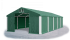 Garážový stan 4x8x2,5m střecha PVC 560g/m2 boky PVC 500g/m2 konstrukce ZIMA - Barva střešní plachty: Zelená, Barva boční plachty: Zelená, Barva svislých pruhů: Bílá