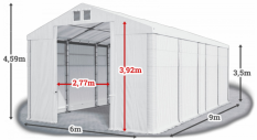 Skladový stan 6x9x3,5m strecha PVC 580g/m2 boky PVC 500g/m2 konštrukcia ZIMA