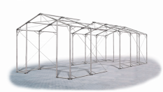 Skladový stan 4x30x4m střecha PVC 620g/m2 boky PVC 620g/m2 konstrukce POLÁRNÍ
