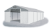 Garážový stan 6x8x2,5m střecha PVC 560g/m2 boky PVC 500g/m2 konstrukce ZIMA - Barva střešní plachty: Šedá, Barva boční plachty: Bílá, Barva svislých pruhů: Bílá