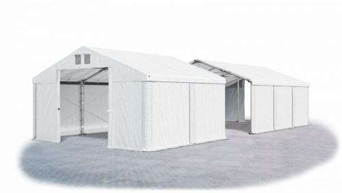 Skladový stan 4x19x2m střecha PVC 580g/m2 boky PVC 500g/m2 konstrukce ZIMA PLUS