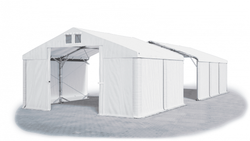 Skladový stan 8x18x2m střecha PVC 560g/m2 boky PVC 500g/m2 konstrukce POLÁRNÍ PLUS