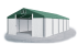 Garážový stan 4x8x2,5m střecha PVC 560g/m2 boky PVC 500g/m2 konstrukce ZIMA - Barva střešní plachty: Zelená, Barva boční plachty: Bílá, Barva svislých pruhů: Šedá