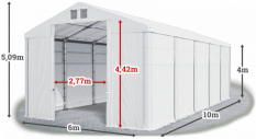 Skladový stan 6x10x4m střecha PVC 620g/m2 boky PVC 620g/m2 konstrukce ZIMA