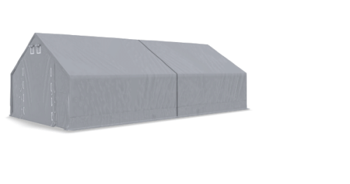 Skladová hala 8x44x3m střecha boky PVC 720 g/m2 konstrukce ARKTICKÁ