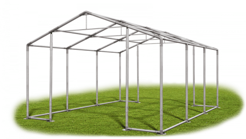 Garážový stan 5x6x2,5m střecha PVC 560g/m2 boky PVC 500g/m2 konstrukce ZIMA - Barva střešní plachty: Bílá, Barva boční plachty: Zelená, Barva svislých pruhů: Bílá