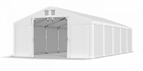 Skladový stan 4x10x2m střecha PVC 620g/m2 boky PVC 620g/m2 konstrukce ZIMA