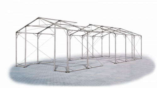 Skladový stan 4x28x2,5m střecha PVC 620g/m2 boky PVC 620g/m2 konstrukce POLÁRNÍ