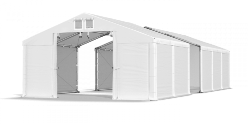 Skladový stan 8x14x2m střecha PVC 580g/m2 boky PVC 500g/m2 konstrukce ZIMA PLUS