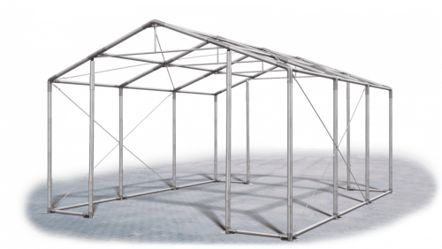 Skladový stan 5x6x2,5m střecha PVC 560g/m2 boky PVC 500g/m2 konstrukce ZIMA PLUS