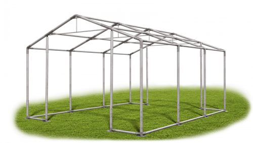 Garážový stan 4x6x2,5m střecha PVC 560g/m2 boky PVC 500g/m2 konstrukce ZIMA - Barva střešní plachty: Šedá, Barva boční plachty: Zelená, Barva svislých pruhů: Zelená Garážový stan 4x6x2,5m střecha PVC 560g/m2 boky PVC 500g/m2 konstrukce ZIMA - Barva střešní plachty: Šedá, Barva boční plachty: Zelená, Barva svislých pruhů: Zelená