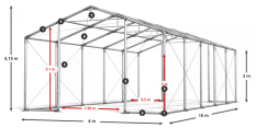 Skladový stan celoročný 4x10x3m nehorľavá plachta PVC 600g/m2 konštrukcia ZIMA PLUS