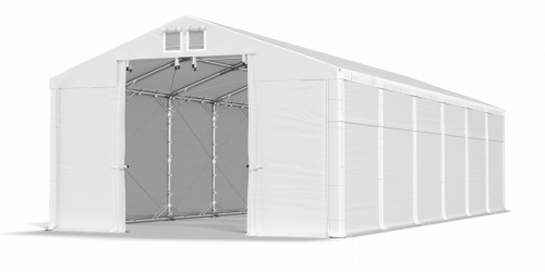 Skladový stan 8x12x2,5m střecha PVC 620g/m2 boky PVC 620g/m2 konstrukce POLÁRNÍ PLUS