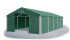 Garážový stan 4x8x2m střecha PVC 560g/m2 boky PVC 500g/m2 konstrukce ZIMA - Barva střešní plachty: Zelená, Barva boční plachty: Zelená, Barva svislých pruhů: Šedá