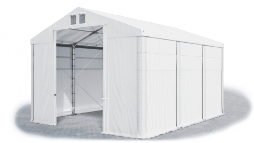 Skladový stan 4x6x3,5m střecha PVC 560g/m2 boky PVC 500g/m2 konstrukce ZIMA PLUS