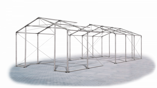 Skladový stan 4x28x3m střecha PVC 620g/m2 boky PVC 620g/m2 konstrukce ZIMA PLUS