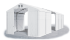Skladový stan 8x18x4m střecha PVC 560g/m2 boky PVC 500g/m2 konstrukce POLÁRNÍ PLUS