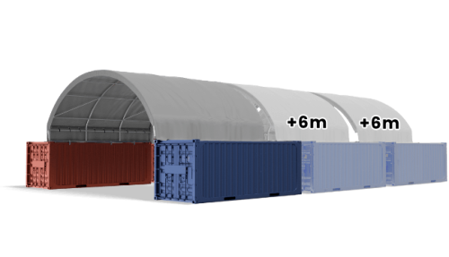 Kontajnerový stan 12x6m strecha PVC 720 g/m2 Kontajnerový stan 12x6m strecha PVC 720 g/m2