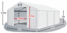 Skladový stan 4x6x2m střecha PVC 560g/m2 boky PVC 500g/m2 HALYSTANY.CZ Skladový stan 4x6x2m střecha PVC 560g/m2 boky PVC 500g/m2 HALYSTANY.CZ