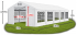 Párty stan 3x10x2m střecha PVC 560g/m2 boky PVC 500g/m2 konstrukce LÉTO - Barva střešní plachty: Bílá, Barva boční plachty: Šedá, Barva svislých pruhů: Zelená