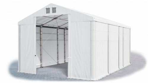Skladový stan 5x7x3,5m střecha PVC 580g/m2 boky PVC 500g/m2 konstrukce ZIMA PLUS