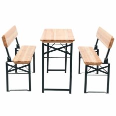 Skládací pivní set stůl se 2 lavicemi 118 cm jedle
