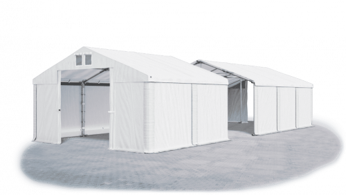 Skladový stan 4x14x2m střecha PVC 620g/m2 boky PVC 620g/m2 konstrukce ZIMA
