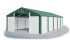 Garážový stan 6x12x4m střecha PVC 560g/m2 boky PVC 500g/m2 konstrukce ZIMA - Barva střešní plachty: Zelená, Barva boční plachty: Bílá, Barva svislých pruhů: Zelená